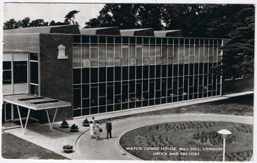 Postcard RPPC Watch Tower House Mill Hill London Office & Factory