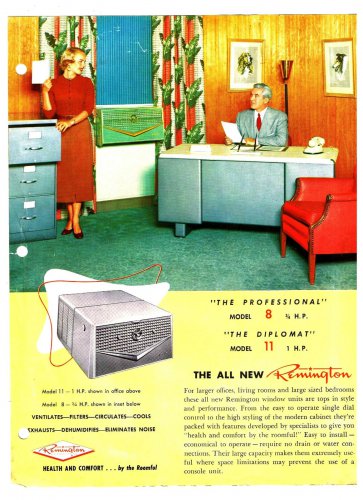 1954 Remington Air Conditioner Ad The Professional & The Diplomat