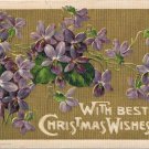 Postcard Embossed With Best Christmas Wishes Violets