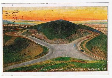 San Francisco California Postcard Twin Peaks Boulevard 1920-30