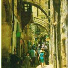 Israel Postcard Via Dolorosa Jerusalem People in the Street