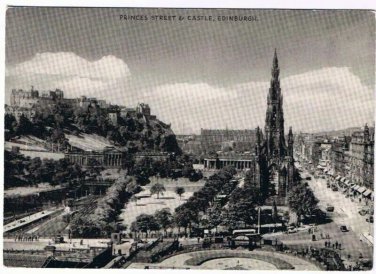Edinburgh Scotland UK Postcard Princes Street and Castle dennis & Sons Phototone
