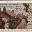 Postcard Embossed Sincere Wishes For Your Happiness Dear Friend