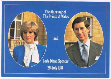 United Kingdom UK Postcard Royalty Marriage of Diana & Prince Charles
