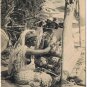 Postcard Gourbi de Kames Femmes Tissant Women Weaving