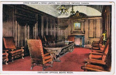 Ontario Postcard Walkerville Board Room Hiram Walker & Sons