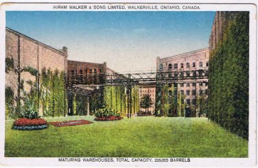 Ontario Postcard Walkerville Maturing Warehouses Hiram Walker & Sons