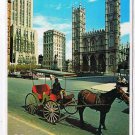 Quebec Laminated Postcard RPPC Montreal Notre Dame Church Horse & Buggy