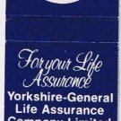 Matchbook Cover Yorkshire General Life Assurance Bryant & May New Zealand