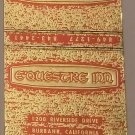 Matchbook Cover E'Questre Inn Burbank California