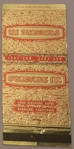 Matchbook Cover E'Questre Inn Burbank California