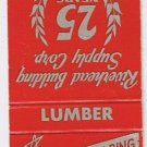Matchbook Cover Riverhead Building Supply Riverhead New York