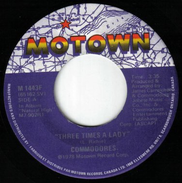 Commodores Three Times A Lady 45 rpm Look What You've Done To Me