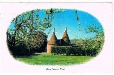 Oast Houses Postcard Kent Brewing Hop Kiln