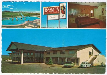Postcard Ramada Inn Roadside Hotel Evanston Wyoming