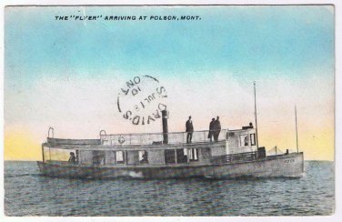 Postcard The Flyer Arriving At Polson Montana