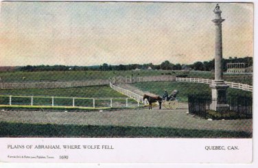 Quebec Postcard Plains Of Abraham Where Wolfe Fell Warwick Bros