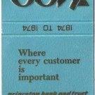 Matchbook Cover Princeton Bank & Trust Princeton West Virginia 100th Anniversary