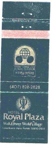 Matchbook Cover Hotel Royal Plaza Walt Disney World Village Lake Bueno Vista FL