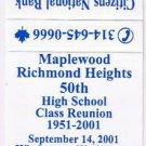 Matchbook Cover Maplewood Richmond Heights High School Reunion St Louis Missouri