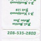 Matchbook Cover Sherwood Inn Tacoma Washington