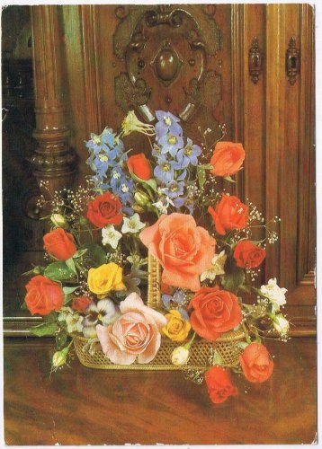 Germany Postcard Basket Of Roses