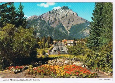 Alberta Postcard Banff Cascade Mountain From Rock Garden