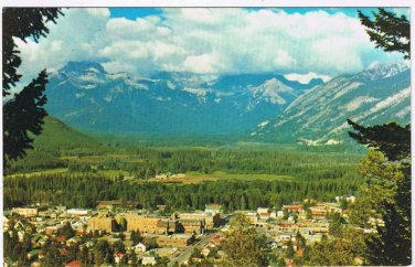 Alberta Postcard Townsite Banff From Tunnel Mountain