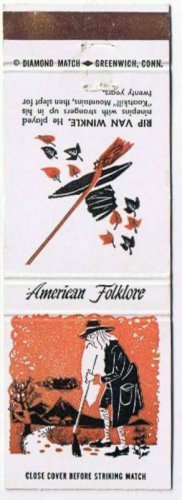 RIP VAN WINKLE Orange Matchbook Cover AMERICAN FOLKLORE Match Book Diamond