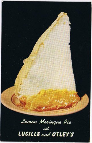 Postcard Lucille & Otley's Restaurant Boynton Beach Florida Lemon Meringue Pie