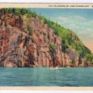 New York Postcard The Palisades Of Lake Champlain