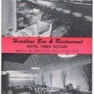 New York Postcard NYC Hotel Times Square Headline Bar & Restaurant