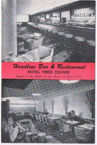 New York Postcard NYC Hotel Times Square Headline Bar & Restaurant