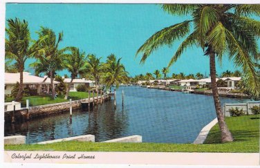 Florida Postcard Pompano Beach Lighthouse Point Homes