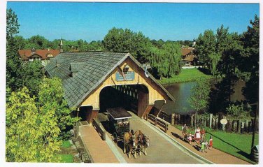 Pennsylvania Postcard Frankenmuth Zehnder Holz-Brucke Covered Bridge
