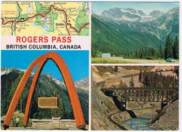 British Columbia Postcard Rogers Pass Multi View