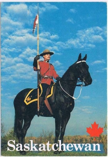 Saskatchewan Postcard Regina RCMP On Horse Tourism Saskatchewan