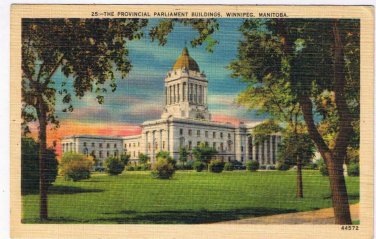 Manitoba Postcard Winnipeg Provincial Parliament Building
