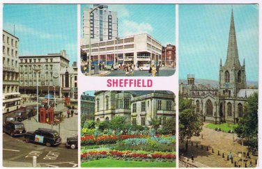 United Kingdom UK Postcard Sheffield Grosvenor House Fitzalan Square Cathedral