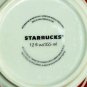 STARBUCKS Coffee Mugs (2) 2013 Ball Yarn Wool Ribbon Stripe Red & White 12oz