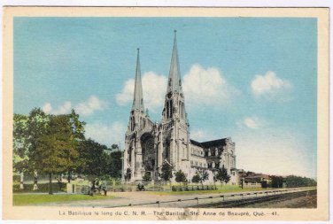 Quebec Postcard Along CNR Basilica Of Ste Anne de Beaupre