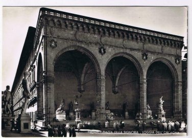 Italy Postcard RPPC Florence Signoria Square The Orcagna Lodge
