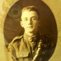Photograph WW1 Handsome Canadian Young Soldier Kings Crown On Maple Leaf