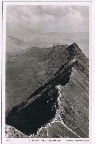 United Kingdom UK Postcard RPPC Helvellyn Striding Ridge