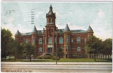 Postcard City Hall Port Huron Michigan Hugh Leighton