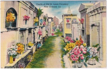 Postcard Vaults Of Old St Louis Cemetery New Orleans Louisiana
