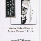 Matchbook Cover Security National Bank Of Racine Wisconsin Savings Account