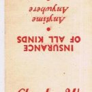 Matchbook Cover Charles W Varney Insurance Specialists Rochester New Hampshire