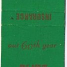 Matchbook Cover Dick Blitz Insurance 60th Year Fort Wayne Indiana