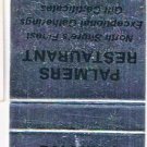 Matchbook Cover Palmers Restaurant Swampscott Massachusetts